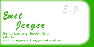 emil jerger business card